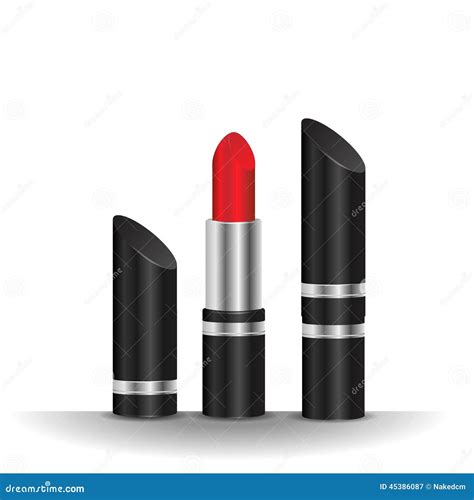 Red Lipstick On White Background Stock Vector Illustration Of Luxury Fashion 45386087