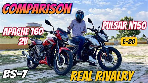 Bajaj Pulsar N150 Vs Tvs Apache Rtr 160 2v Full Detailed Comparison