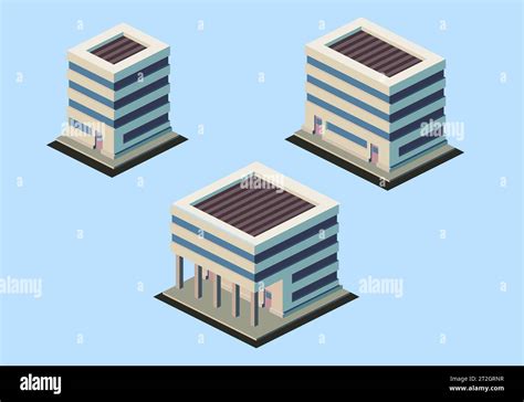 Isometric Multi Storey Building Vector Illustration Stock Vector Image