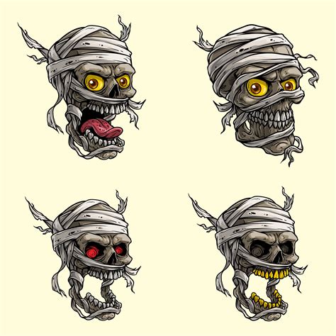 Skull mummy vector set 14895154 Vector Art at Vecteezy