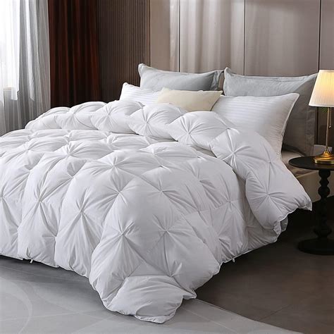 Ousidan Feather Down Comforter Cal King Size Medium Warm All Season Soft Duvet