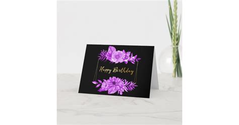 Purple Flower Birthday Card Zazzle