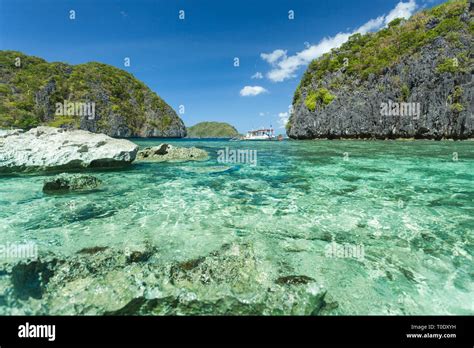 Beautiful Tropical Blue Lagoon Scenic Landscape With Sea Bay And