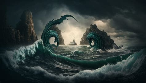 Navigating the Perilous Waters Odysseus Braving Scylla and Charybdis ...