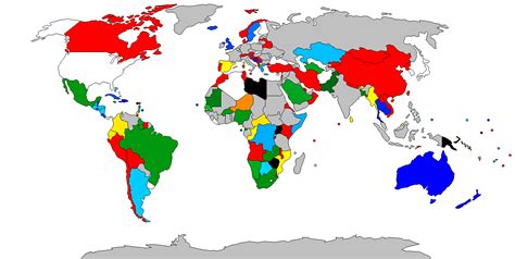 Which color takes the most % of all colors in each countries flags ...