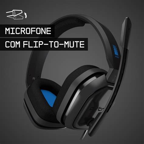 Headset Gamer Astro A10 Para Ps4 Pc Mac Preto Azul 939 001838