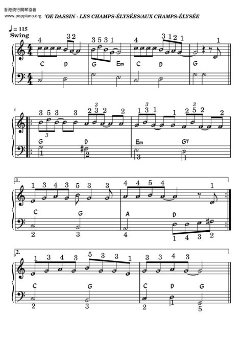 Joe Dassin Les Champs Élysées Sheet Music pdf Free Score Download