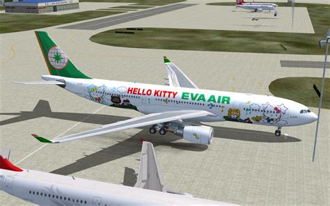 Fs2004 Repaints Cls A330 200 Eva Air B 16311 Hello Kitty