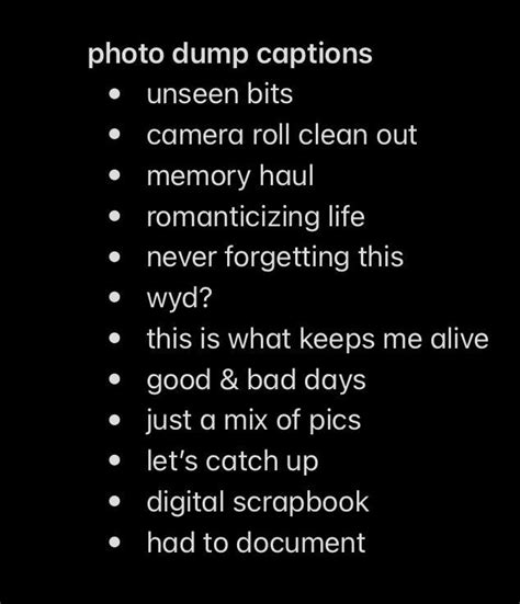 Photo Dump Captions One Word Instagram Captions Instagram Quotes