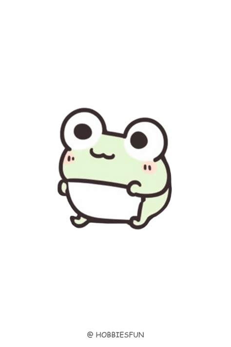 Sad Kawaii Frog On Leaf Sticker Cute Frog Png Download Clip Art Library