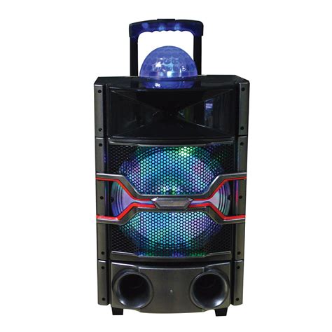 12” Light Up Portable Bluetooth® Dj Speaker With Disco Light Supersonic Inc