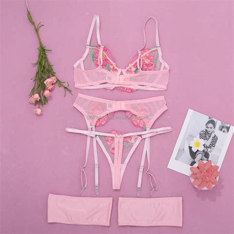 Chuangerm Oem 2023 Hot Sale Sexy Lingerie Sets Embroidery Lace See