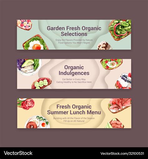 Healthy Food Banner Template Design Royalty Free Vector