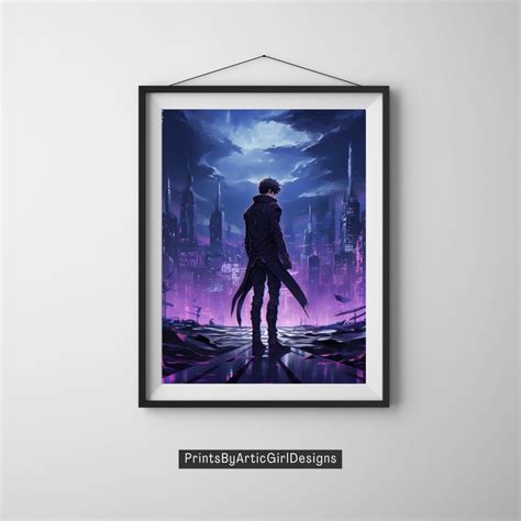 Solo Leveling Art Poster Sung Jin Woo Print Manhwa Art Print Anime Art