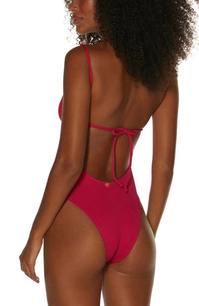 Vix Swimwear Firenze Erin Knot One Piece Swimsuit In Cherry Modesens Gb