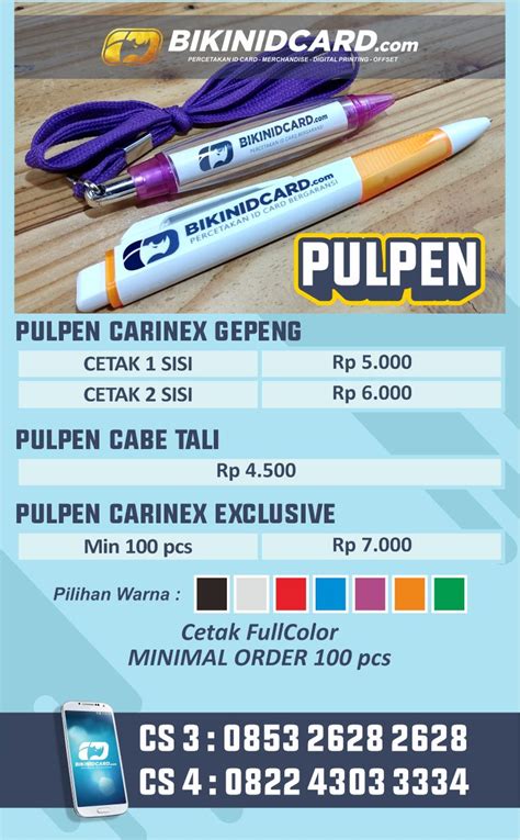 Daftar Harga Pulpen Bikinidcard