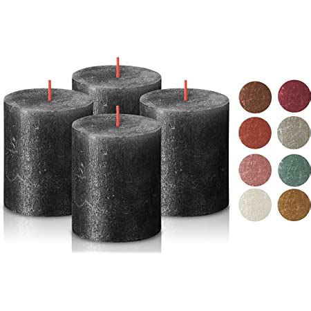 Amazon BOLSIUS 4 Pack Ash Rose Red Sunset Rustic Metallic Pillar