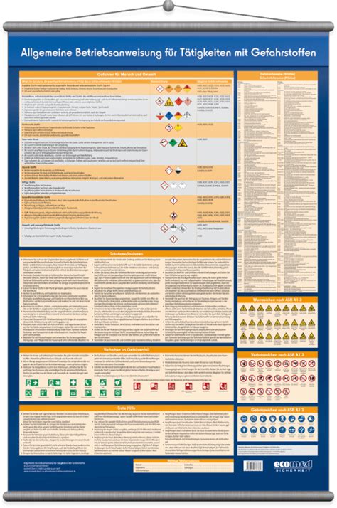 Wandtafel Allgemeine Betriebsanweisung für Tätigkeiten mit