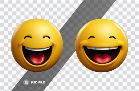 Premium Psd Two Yellow Smiley Faces Emoji