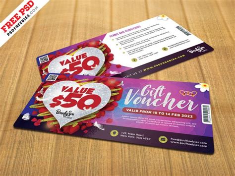 Valentine's Day Gift Voucher Template PSD | PSDFreebies.com