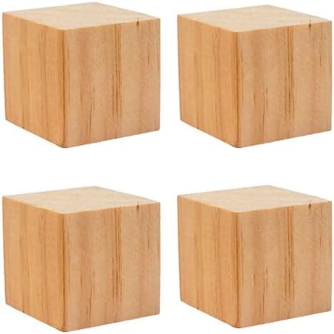 Amazon 4PACK Wooden Blocks For Crafts Unfinished Wood Cubes