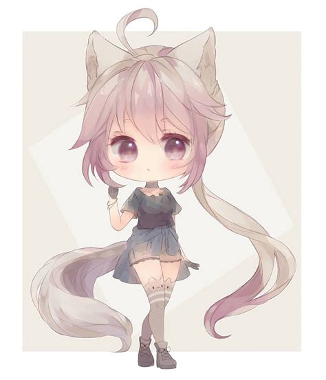 Anime Chibi Wolf Girl