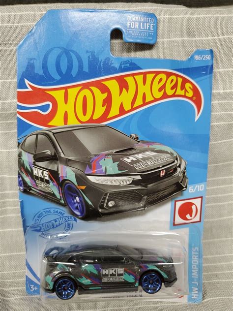 Hot Wheels 2018 Honda Civic Type R Gray Grey 186 186 250 2021 HW J