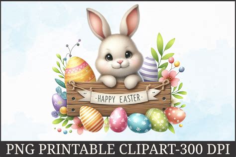 Cute Easter Bunny Sign Clipart Graphic By Artstory Creative Fabrica