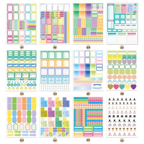 12 Sheets Essentials Planner Sticker Weekly Daily Schedule Sticker ...