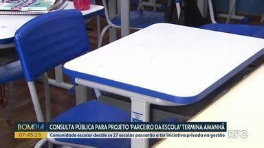 Bom Dia Paraná Consulta pública para projeto Parceiro da Escola