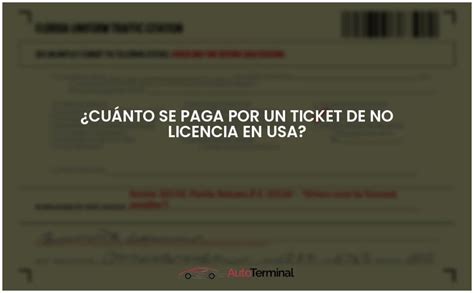 Cu Nto Se Paga Por Un Ticket De No Licencia En Usa Actualizado