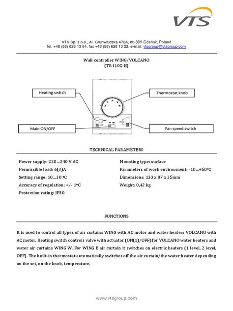 Controller WING VOLCANO | PDF | Thermostat | Water Heating