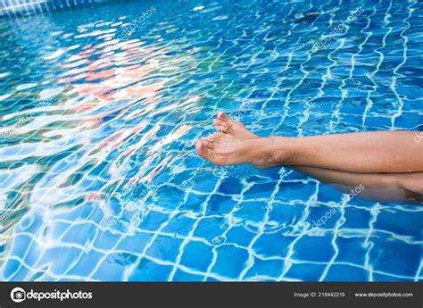 Beautiful Woman Legs Swimming Pool Stock Photo By ©fotofabrika 218442216