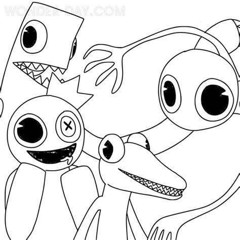 Desenhos para colorir Rainbow Friends FNAF Colorindo páginas