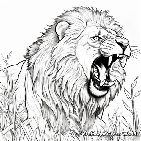 Roaring Lion Coloring Pages - Free & Printable!