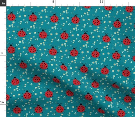 Ladybug Fabric Ladybug By Bruxamagica Ladybug Red Blue Etsy