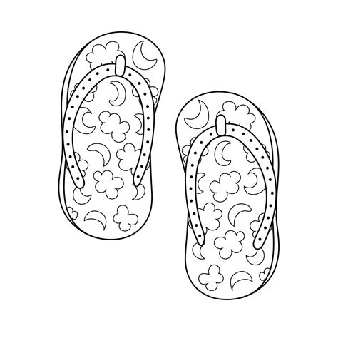 Premium Vector Doodle Flip Flop Shoes Coloring Page Pair Summer