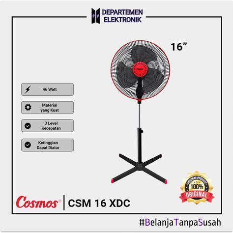 Jual COSMOS Kipas Angin Berdiri Stand Fan 16 16 XDC Kaki Silang