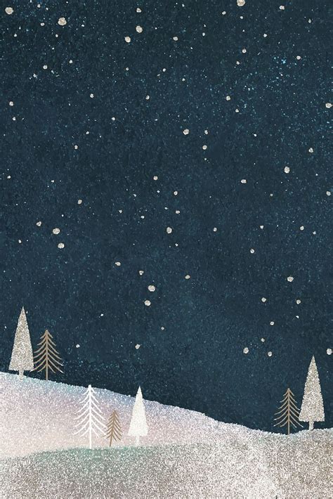 Winter Night Background Vector | Festive Holiday Design