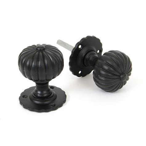 Flower Mortice Knob Set Black Locks Doors And Windows