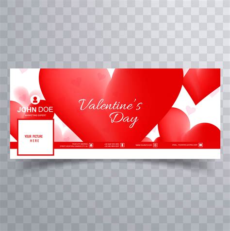 Abstract valentine's day facebook cover design illustration 243824 Vector Art at Vecteezy