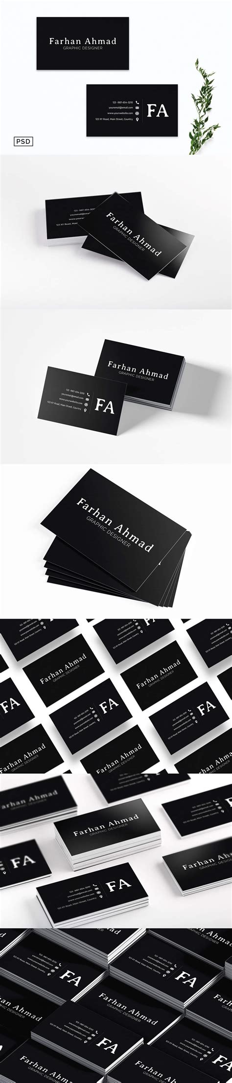 Black Business Card Template V5 - Free Download