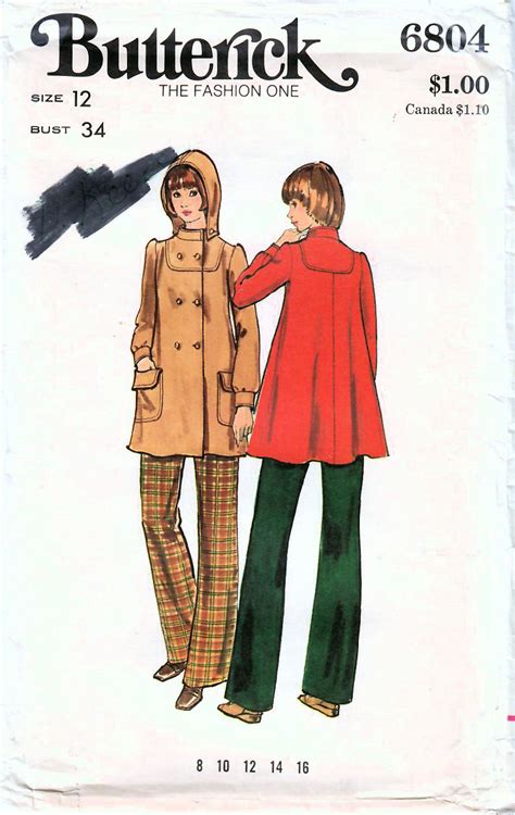 1970s Butterick 6804 UNCUT Vintage Sewing Pattern Misses Etsy