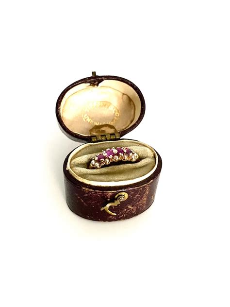 Sold Antique Tiffany And Co Leather Presentation Ring Gem