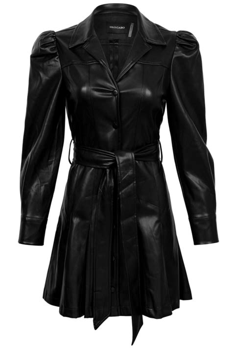 Dolce Cabo Faux Leather Belted Dress Cowgirl Delight