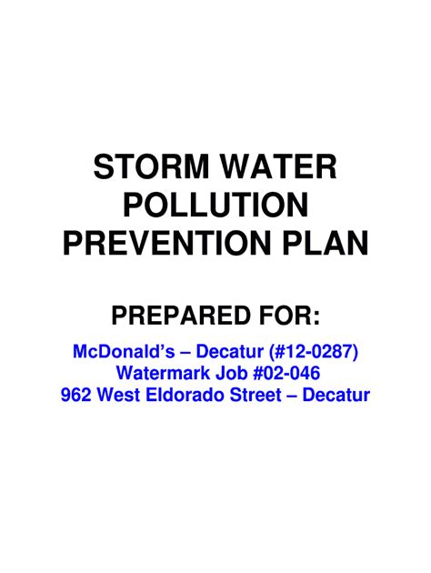 Fillable Online Epa State Il Swppp Inspection Report Log Source Water