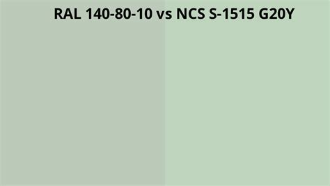 RAL 140 80 10 Vs NCS S 1515 G20Y RAL Colour Chart UK