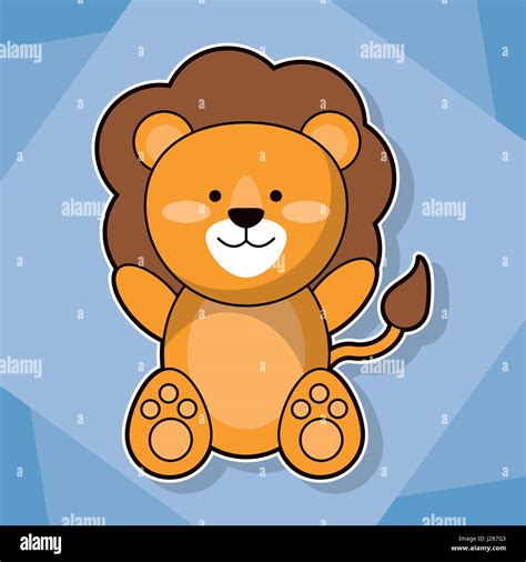 cute lion baby animal cartoon image Stock Vector Image & Art - Alamy