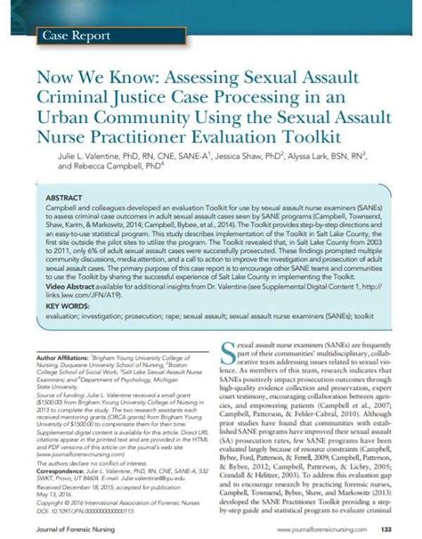 Now We Know Assessing Sexual Assault Criminal Justice Case Processing