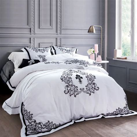 4pcs 100 Cotton Bed Sheets 5 Star Luxury Hotel Bedding Set Full Size Bed Set Queen King Duvet